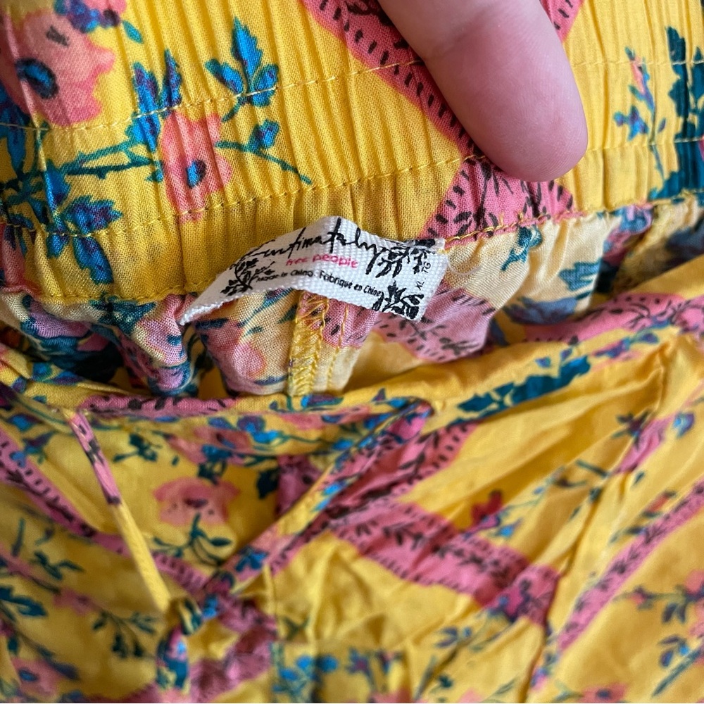 Free People I’m The One Lounge Pant Yellow Multicolor - Picture 8 of 9